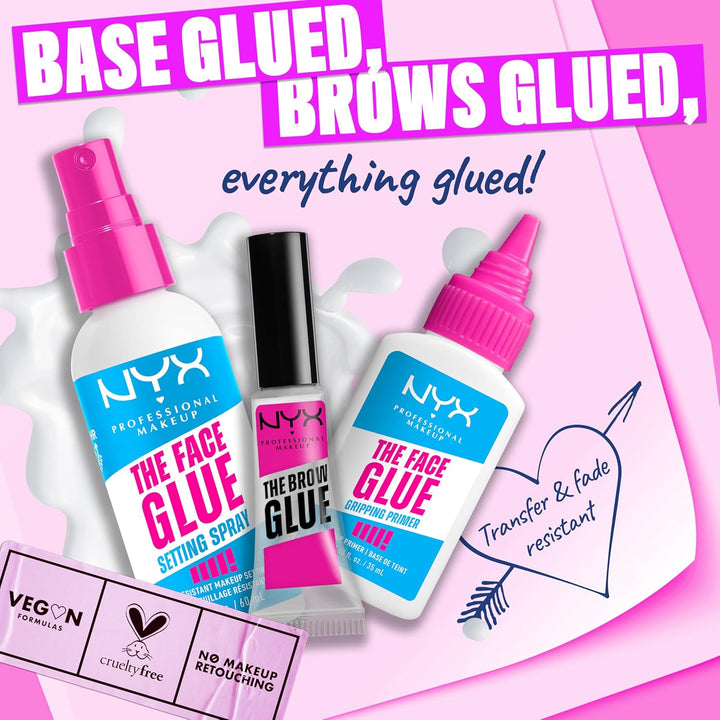 the Face Glue Setting Spray, Transfer-Resistant Waterproof Setting Spray, up to 24HR Make up Wear