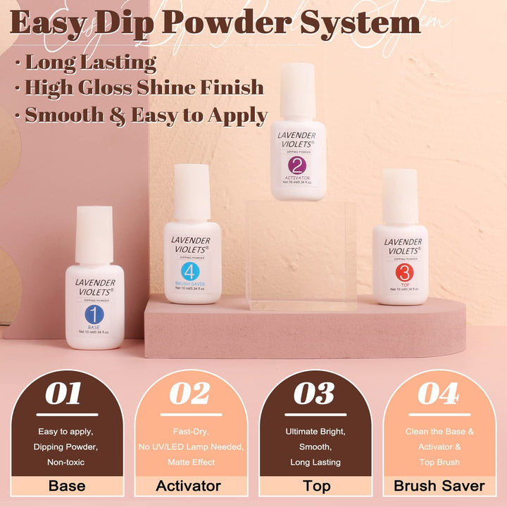 22 Pcs Dip Powder Nail Kit Starter - 16 Colors Nude Pinkish Brown Skin Tone with Base Top Coat, Activator, Brush Saver, Nail Buffer and Powder Brush M960B