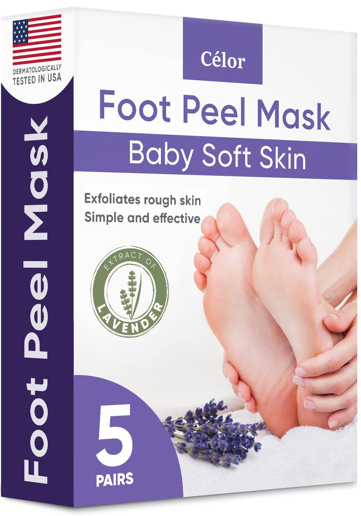 Foot Peel Mask - Foot Mask for Baby Soft Skin - Remove Dead Skin, Dry, Cracked Feet & Callus, Foot Spa, Made with Aloe Vera Extract for Women and Men (2 Pair (Pack of 1), Lavender)