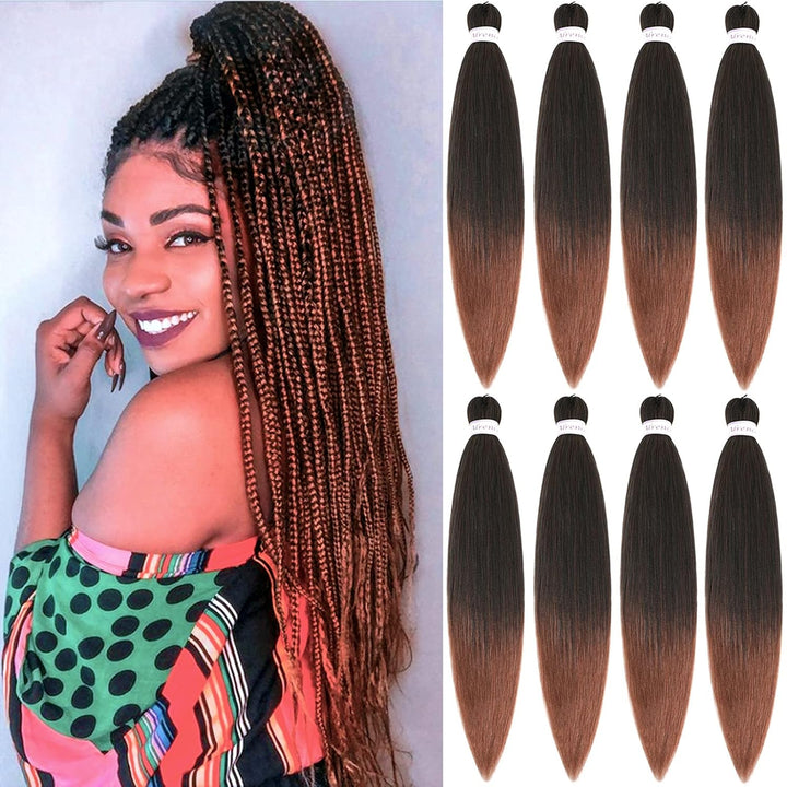 Purple Braiding Hair Pre Stretched Long Braid 30 Inch 2 Packs Professional Braiding Hair Extensions Synthetic Crochet Twist Braids (30 Inch, Purple)