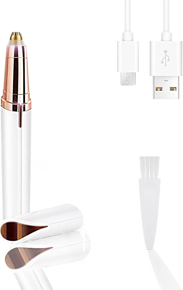 USB Rechargeable Portable Electric Eyebrow Trimmer Pen for Women,Painless Precision Eyebrow Hair Remover, Safe Eyebrow Shaver Razor Tool for Face Leg Lip Armpit Hand(Rose Gold)