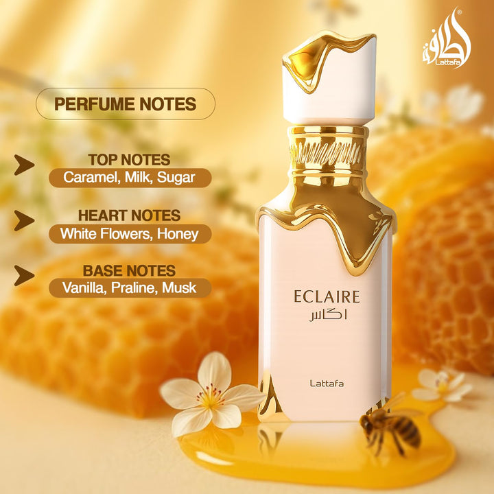 Eclaire - Vanilla, Caramel, Sweet, Floral - Eau De Parfum Long-Lasting Fragrance for Women, 3.40 Ounce / 100 Ml