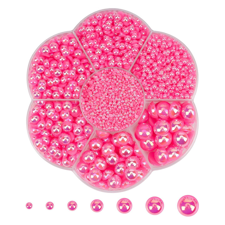 5800 Pcs Half Pearls for Crafts, Flatback Pearls for Artwork Making, DIY Rhinestones Accessory Nail Art, Face Gems Jewels Flat Back Craft Pearls - White