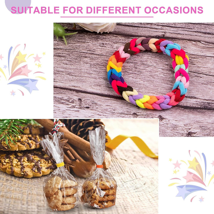 350 PCS Multicolor Cotton Hair Ties – Small Baby Hair Elastics for Kids and Girls, No Crease Finger Ponytail Holders (20 Colors)