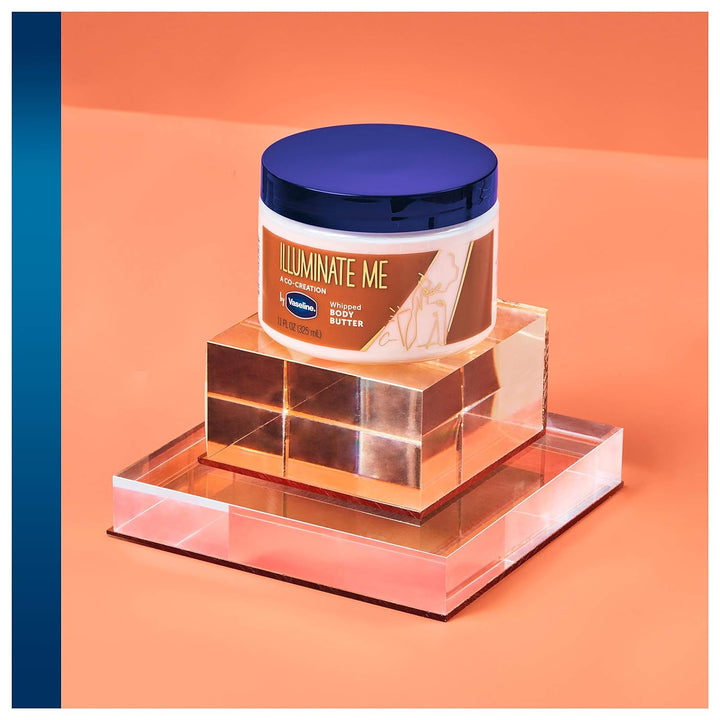 Illuminate Me Shea Butter Whipped Body Butter for Melanin Rich Skin Provides 24 Hour Moisturization for Dry Skin 11 Oz