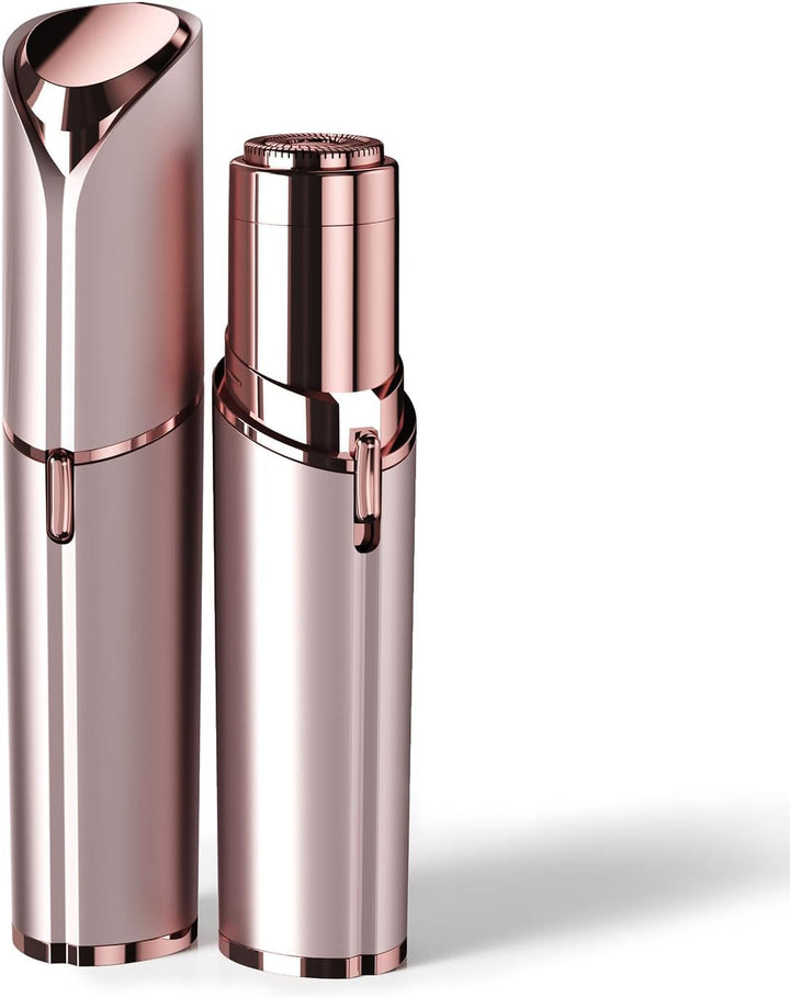 Facial Hair Removal for Women: Electric Face Razor with LED Light - Painless & Instant Results Mini Shaver for Travel Use (Rose Gold)