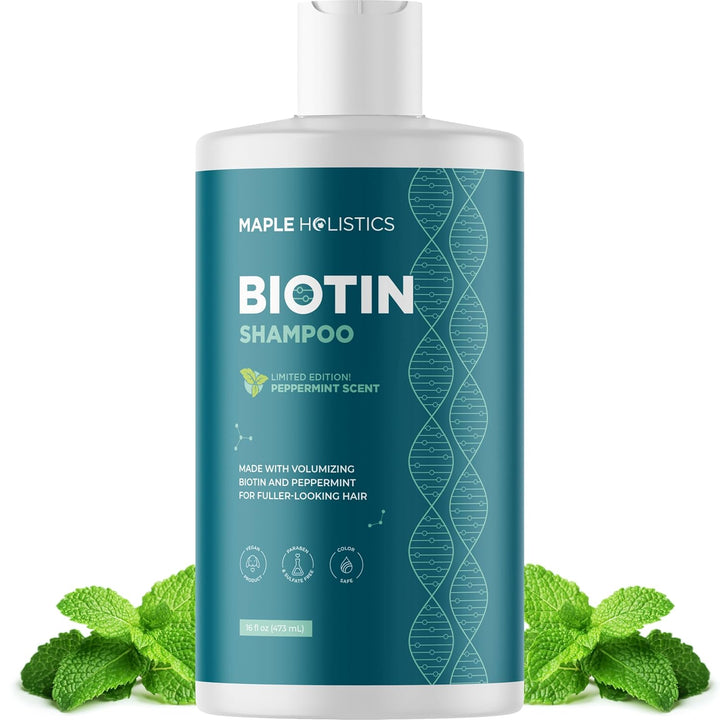 Rosemary and Biotin Shampoo for Thinning Hair - Vegan Volumizing Shampoo for Fine Hair with B Vitamins Argan Oil & Tea Tree Essential Oil - Paraben Silicone and Sulfate Free Vegan Formula (8 Fl Oz)