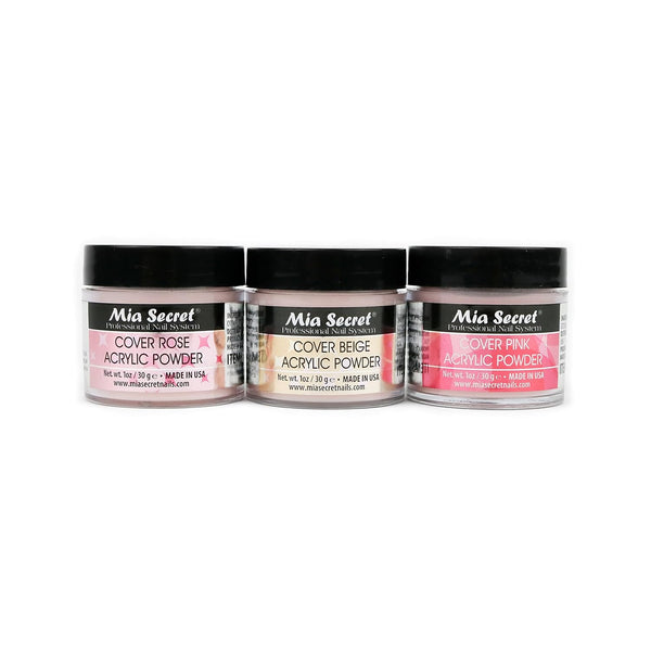 Cover Acrylic Powder 3 Piece Set - Pink/Beige/Rose 1 Oz
