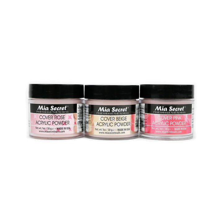 Cover Acrylic Powder 3 Piece Set - Pink/Beige/Rose 1 Oz