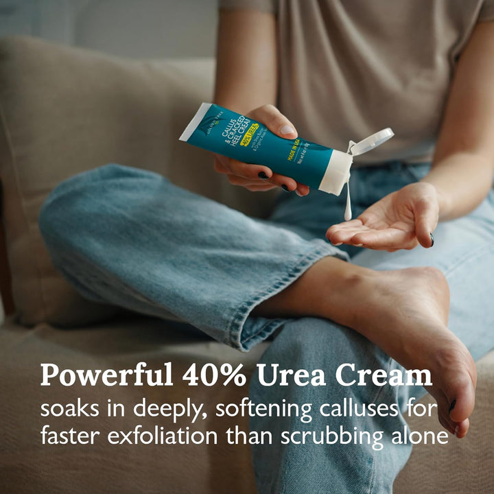 Foot Callus Remover Kit - 40% Urea Cream & Handmade Terra-Cotta Pumice Stone for Feet - Callus Remover for Feet with Shea Butter & Aloe Vera - Cracked Heel Treatment & Moisturizer