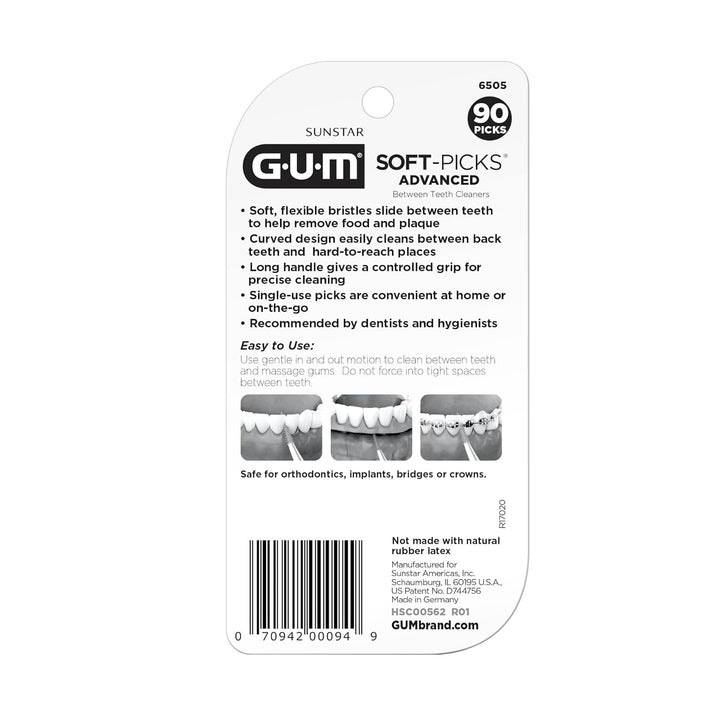 Soft-Picks Advanced, Easy to Use Dental Picks for Teeth Cleaning and  Health, Disposable Interdental Brushes with Convenient Carry Case, Dentist Recommended Dental Picks, 90 Count (Pack of 3)