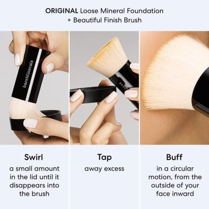 Original Loose Powder Foundation SPF 15, Clean Mineral Powder Face Makeup, Sheer-To-Full Coverage, Talc-Free, Non-Comedogenic, Vegan