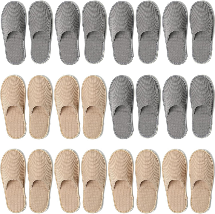 SPA Guest Slippers, 6/12 Pairs Reusable Washable Unisex Spa Slippers for Hotel Bedroom Wedding Party Travel