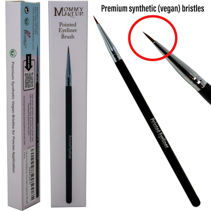 Pointed Eyeliner Brush - Ultra Fine Premium Synthetic Vegan Bristles - Precision Gel Eye Liner Brush for Makeup Artist-Quality Results, Cruelty Free by