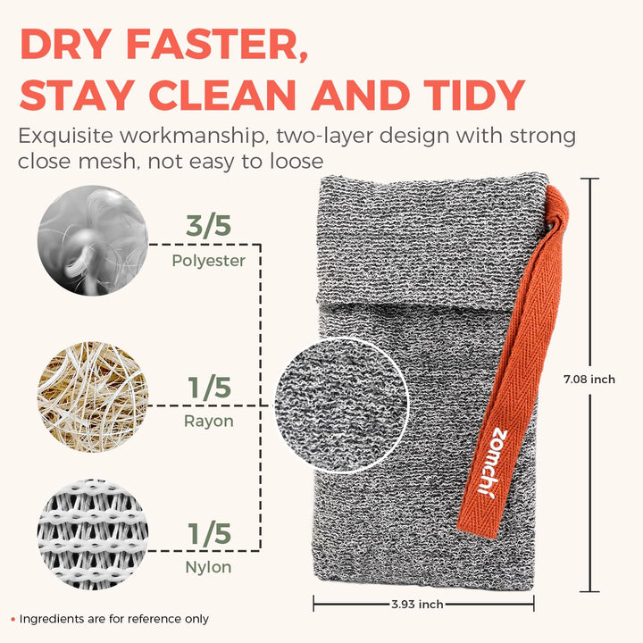 2 Pieces Exfoliating Soap Bags, Soap Savers for Bar Soap, Soap Bar Pouch for Deep Exfoliation, Foaming Soap Sock for Shower