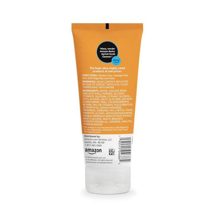 Apricot Scrub Facial Cleanser, 6 Ounce (Previously Solimo)