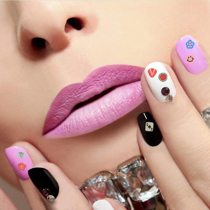 Nail Art Slices,3D Assorted Slices Fruit Animal Flower Polymer Clay Slices for Slime Craft,4500Pcs,1/5 Inche