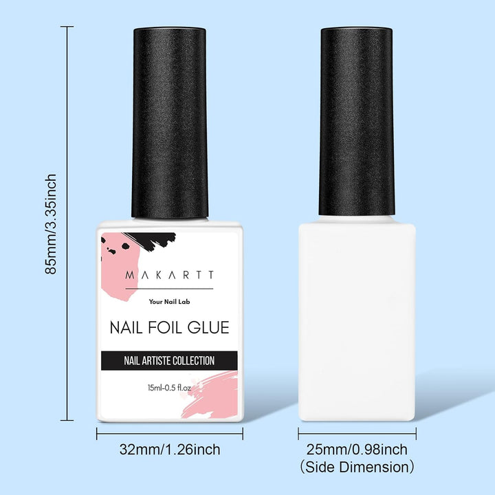 Nail Foil Glue Gel for Nail, Foil Gel Transfer for Nails Art Stickers Strong Adhesion Foil Transfer Gel Soak off Salon DIY UV LED Lamp Required 15ML(0.5 Fl.Oz)