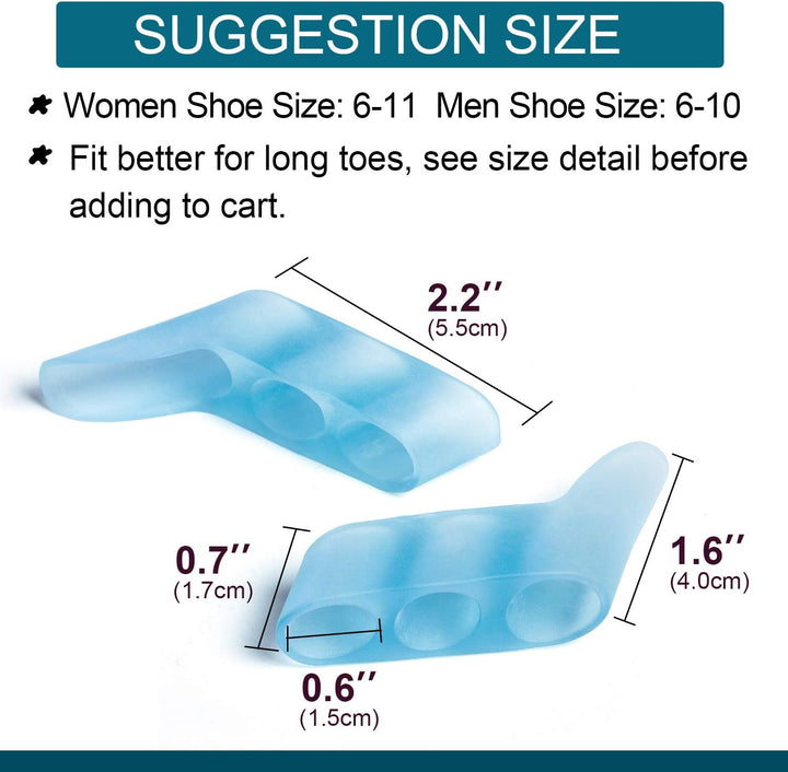 10 Pack Pinky Toe Separator and Protectors for Overlapping Toe, Curled Pinky Toes - Spacers for Morton'S Neuroma Pain Relief