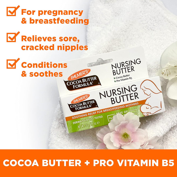 Cocoa Butter Formula New Moms Skin Recovery Postpartum Essentials, Body Lotion (8.5 Oz) + Nursing Butter (1.1 Oz) + Bust Cream (4.4 Oz) + Skin Therapy Oil (2 Oz), Dermatologist Approved