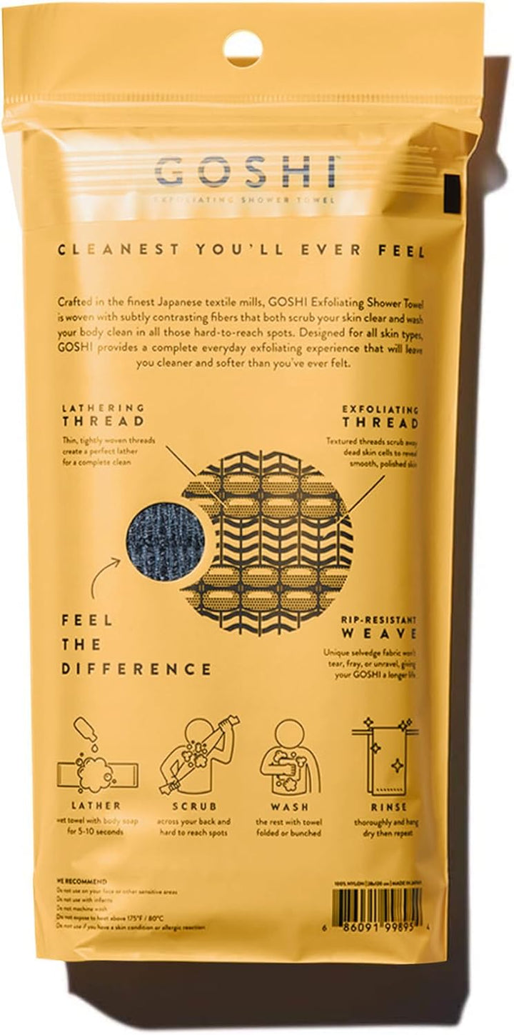 Exfoliating Shower Towel - Rip-Resistant Exfoliating Washcloth for All Skin Types - Made in Japan