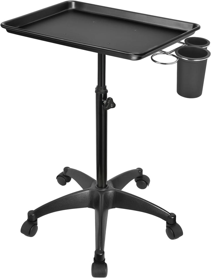Salon Rolling Tray, Premium Aluminum Tattoo Tray Rolling Cart, Height Adjustable Styling Tray, Service Storage Tray Trolley for Beauty Salon Clinic Spa