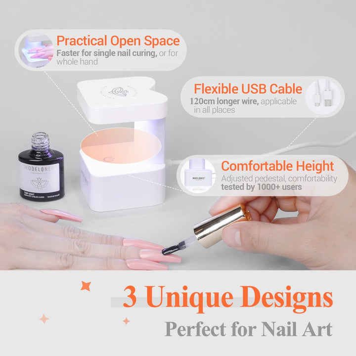 Mini UV Light for Gel Nails, UV Nail Lamp, Nail Light with 2 Timers for Fast Curing Gel Polish Nails Extension, Portable LED USB Flash Cure Lamp for Travel