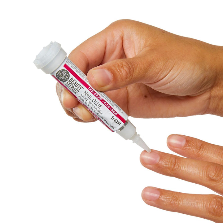 Drip & Clog Proof Nail Glue (1 Pack) Bundled with Zebra Cushion Nail File Medium Coarse 180/100 Grit by