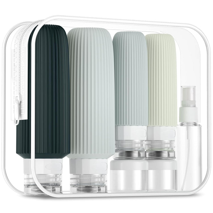 16 Pack Travel Bottles Set, TSA Approved Leak Proof Silicone Squeezable Containers for Toiletries, Refillable Travel Accessories for Conditioner, Shampoo, Lotion & Body Wash Accessories