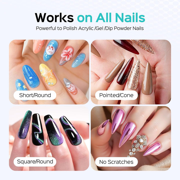 Professional Rechargeable Electric Nail Drill 40000 RPM, Portable Nail File with Storage Stand for Acrylic Gel Polishing Removing - Easy to Use for Women, Manicure at Home DIY or Salon, Pink