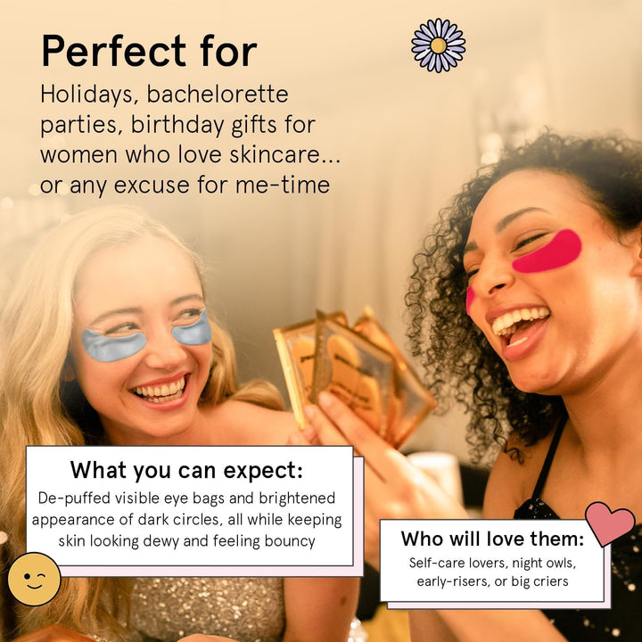 Award Winning under Eye Mask - Travel Essentials - Birthday Gifts for Women - Gel Eye Patches for Dark Circles, Puffy Eyes, Wrinkles, Undereye Bags - Vegan Self Care (48 Pairs, Gold)