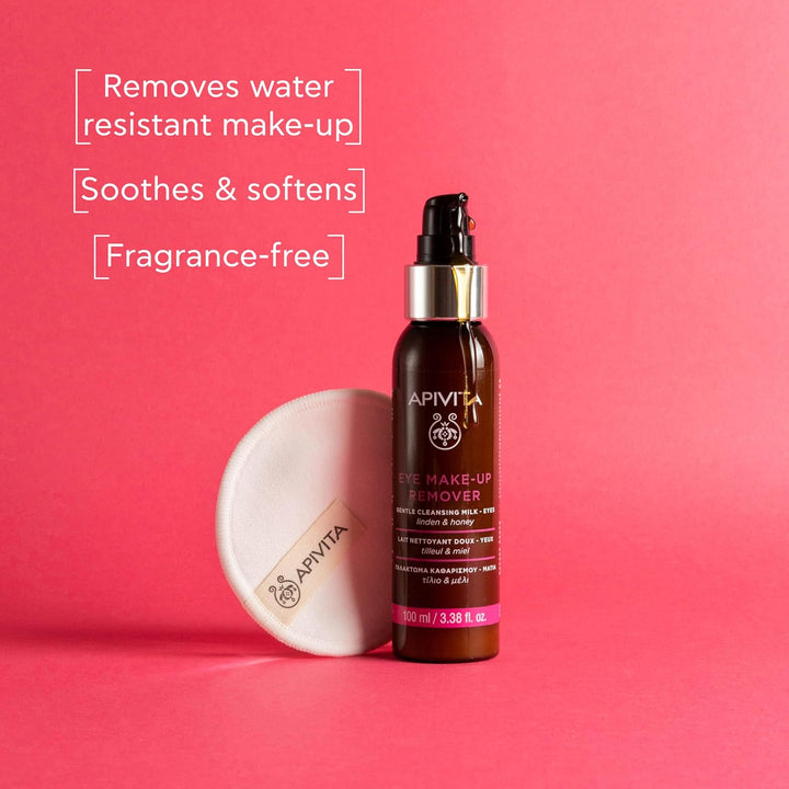 Eye Makeup Remover | Hydrating & Soothing Gentle Cleansing Milk with Linden & Honey, 100 Ml / 3.38 Oz
