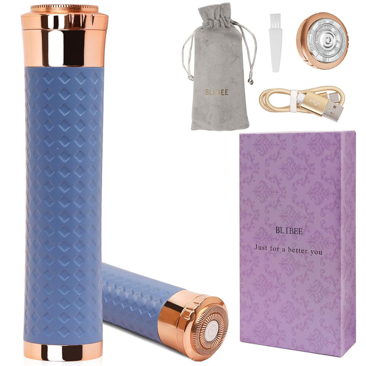 Facial Hair Removal for Women, Rechargeable Hair Removal Device, Painless Face Electric Razor/Shaver for Lip, Arms, Face, Peach Fuzz (Gold)