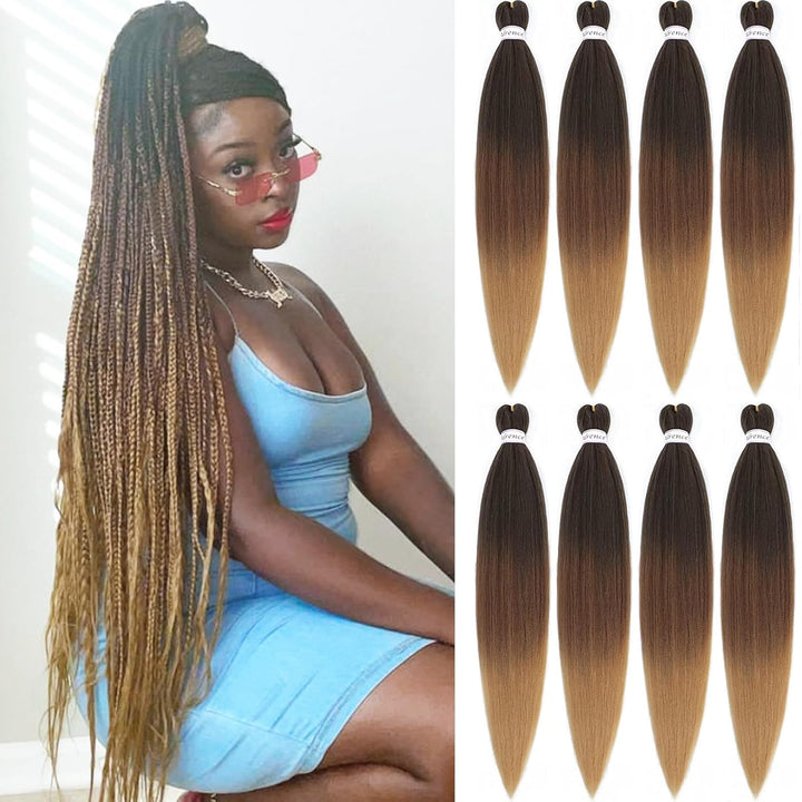 Purple Braiding Hair Pre Stretched Long Braid 30 Inch 2 Packs Professional Braiding Hair Extensions Synthetic Crochet Twist Braids (30 Inch, Purple)