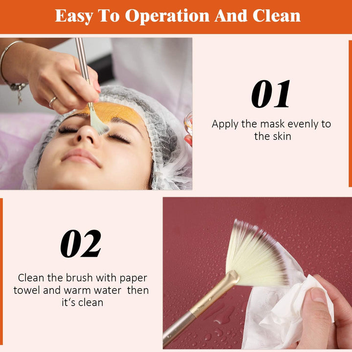 9 Pieces Facial Fan Mask Brushes, Soft Facial Applicator Brushes Tools for Peel Glycolic Makeup for Mud Cream(Champagne)