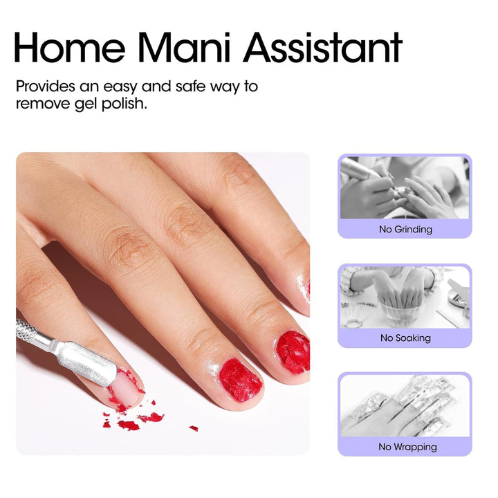 Gel Polish Remover Kit - Gel Nail Polish Remover with Latex Tape Peel off Liquid and Manicure Tools, Quick & Easy Gel Polish Remover in 2-5 Minutes, No Damage to Nails