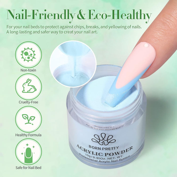 Acrylic Powder Set 36 Colors Acrylic Nail Powder Nude Pink Blue Yellow Purple Red Glitter Professional Polymer 3D Acrylic Nail Art Kit for French Nail Extension All Seasons Nail Carving