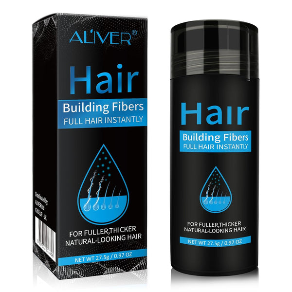 Hair Fibers for Thinning Hair - Black - 27.5Gr,Undetectable Natural Formula, Thicker Fuller Hair in 15 Seconds, Conceals Hair Loss, Look Younger, for Men & Women Patchy Bald Spot,Crown