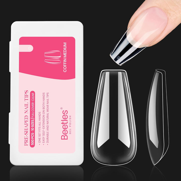 Beetles 9 in 1 Nail Glue Gel for Nail Tips and Clear Acrylic Nails Long Lasting, Curing Needed UV Extension Glue for False Nail Tips and Press on Nails, Christmas Nail Art