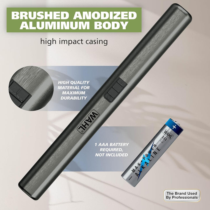Micro Groomsman Battery Personal Trimmer for Hygienic Grooming with Rinseable, Interchangeable Heads for Eyebrows, Neckline, Nose, Ears, & Other Detailing - 05640-600