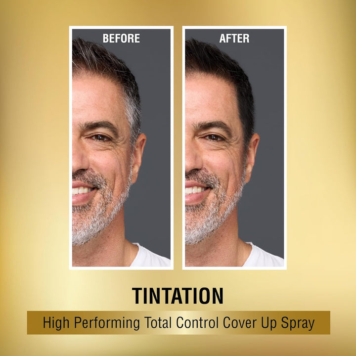 Tintation Temporary Hair Color Spray, Instant Gray Root Touch up Coverage, Water-Resistant & Smudge-Proof, Easy Wash Out, Barber & Hairline Touch-Up, Quick-Dry (Black, 2.82 Oz)