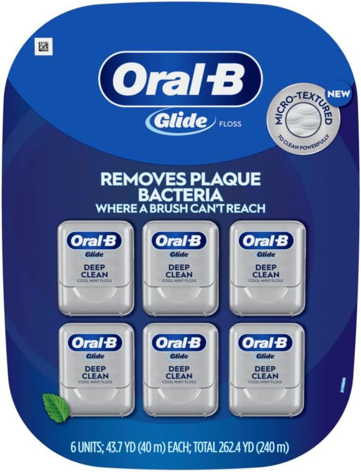 Glide Deep Clean Cool Mint Dental Floss, Value 2 Pack (40M Each)