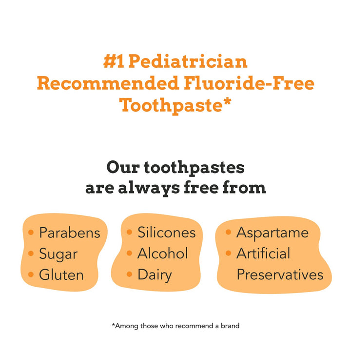 Elmo Fluoride-Free Tooth & Gum Cleanser with Toothbrush, Combo Pack, Banana Apple Flavored Non-Fluoride, 2 Piece Set