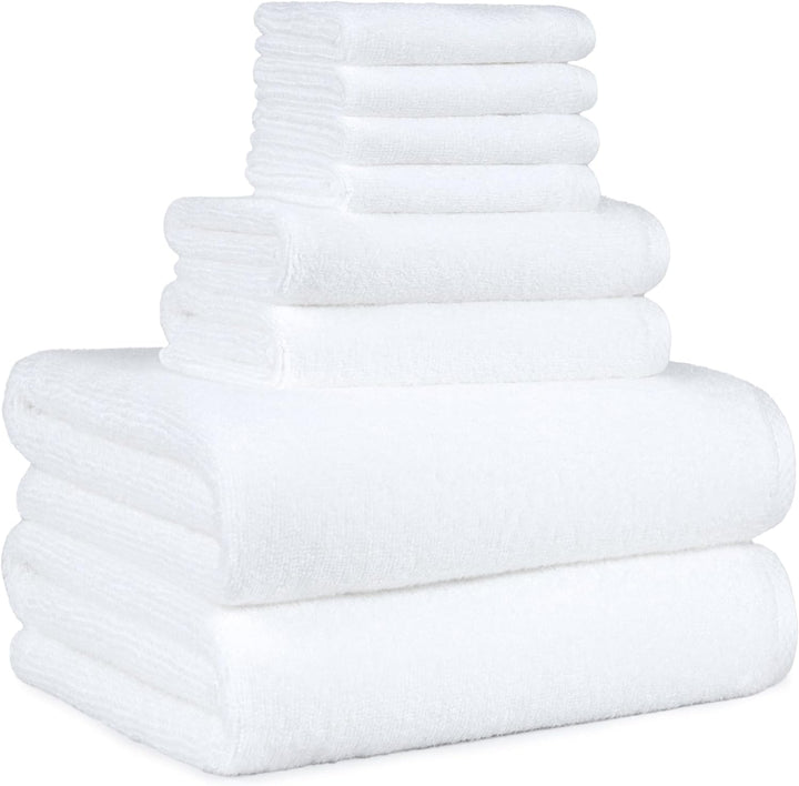 Cotton Washcloths, Quick-Dry, 12" X 12", 12-Pack, White
