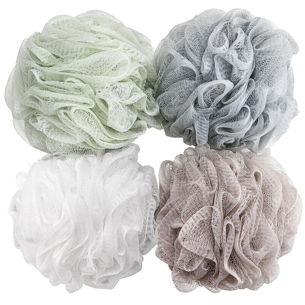 Bath Sponge Shower Loofahs 60G Mesh Pouf Bath Scrunchies Body Wash Puff Shower Puff - Pack of 4