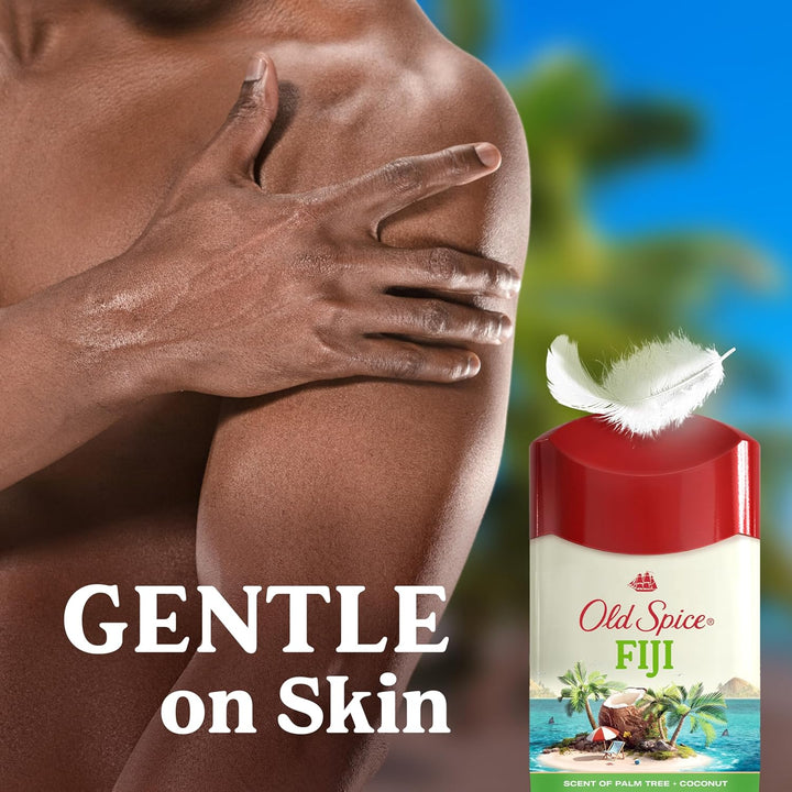 Dry Feel Antiperspirant Deodorant for Men, 24/7 Freshness, 24/7 Sweat & Odor Protection, Gentle on Skin with Skin Conditioners, Fiji with Palm Tree + Coconut Scent, 2.6 Oz (Pack of 2)