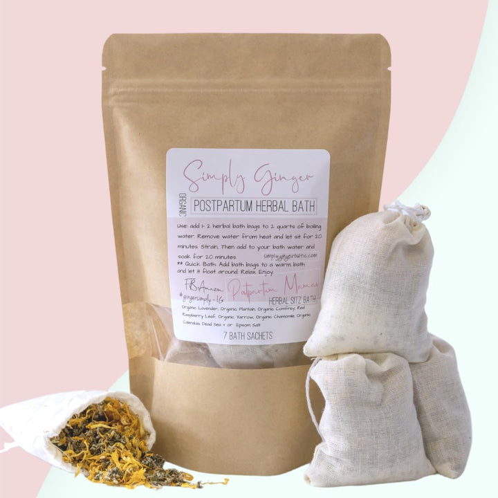 Postpartum Bath Tea Bags, Organic Herbs Ll 7 Tea Sachets Ll Sitz Bath Ll Post Partum Ll Herbal Bath Ll Gifts for New Moms Ll Soothing Herbal Sitz Bath Ll Baby Shower Gifts