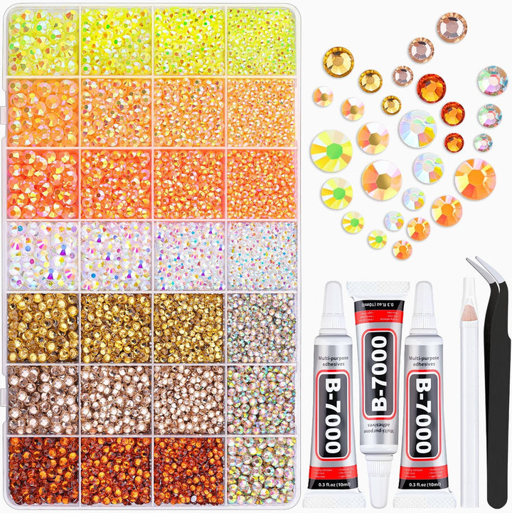 18000Pcs Resin Jelly Rhinestones for Bedazzling, Multicolor 3Mm Flatback Rainbow Gems, Bedazzler Kit with 3Pcs 10Ml B7000 Jewelry Glue for Crafts Crafting Book Shoes Nail Art