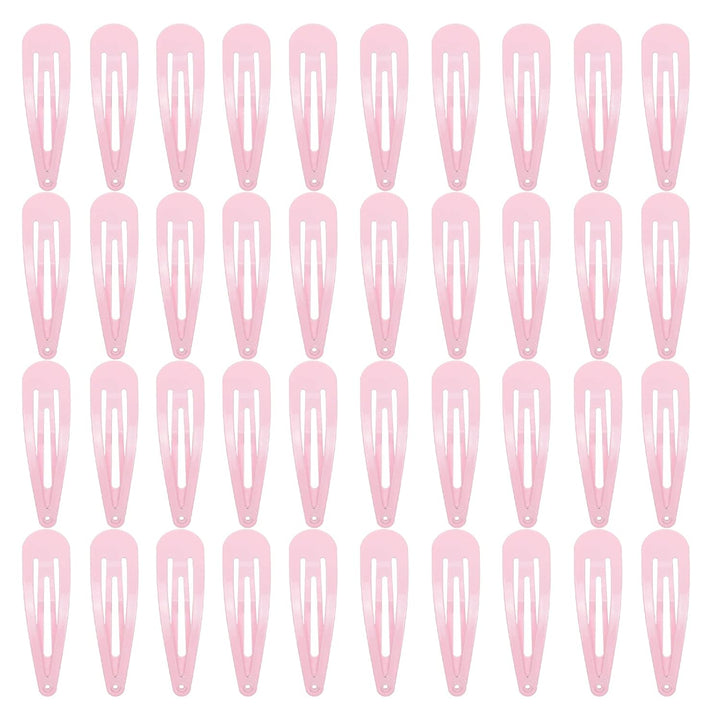 40 Pack Black 2 Inch Barrettes Women Metal Snap Hair Clips Accessories