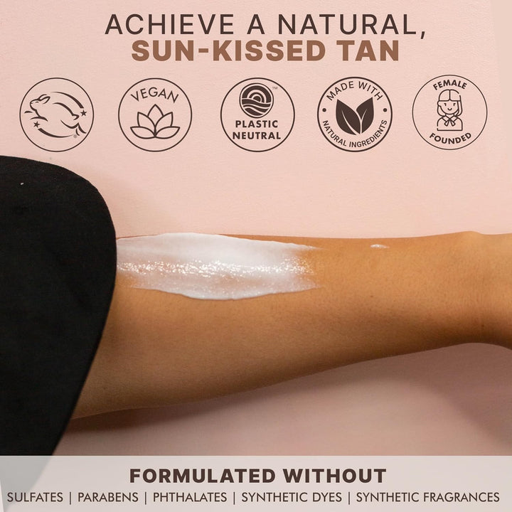 Self Tanner - USA Made with Natural & Organic Ingredients, Moisturizing Self Tanning Lotion with Aloe Vera & Coconut for a Natural Glow, Streak-Free Fake Tan, Medium to Dark